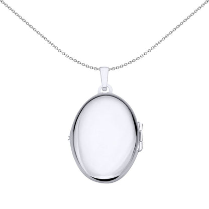 Silver  Angel Medallion Charm Oval Locket Pendant Necklace 18 inch - LK75