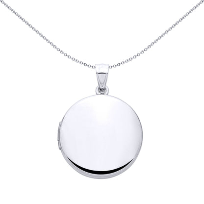 Silver  Flat Round Ellipsoid Locket Pendant - LK76