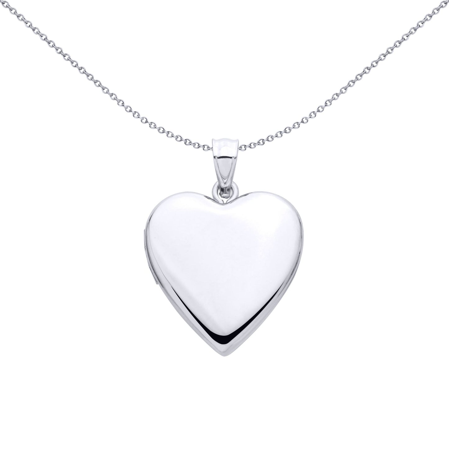 Sterling Silver Medium Heart Cremation Urn Box Locket - LK80