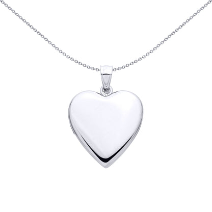 Sterling Silver Medium Heart Cremation Urn Box Locket - LK80