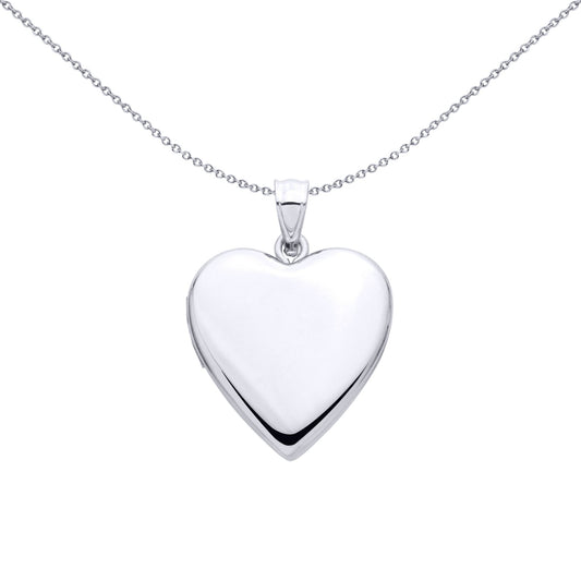 Sterling Silver Medium Heart Cremation Urn Box Locket - LK80