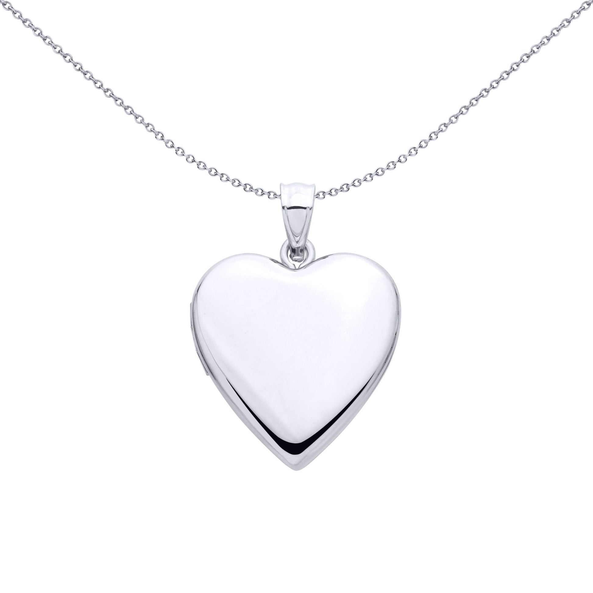 Sterling Silver Medium Heart Cremation Urn Box Locket - LK80