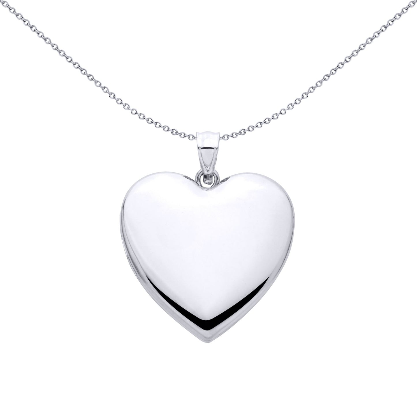 Sterling Silver Large Heart Cremation Urn Box Locket - LK81