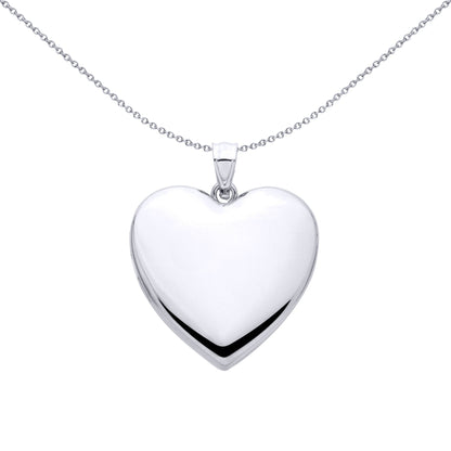 Sterling Silver Large Heart Cremation Urn Box Locket - LK81