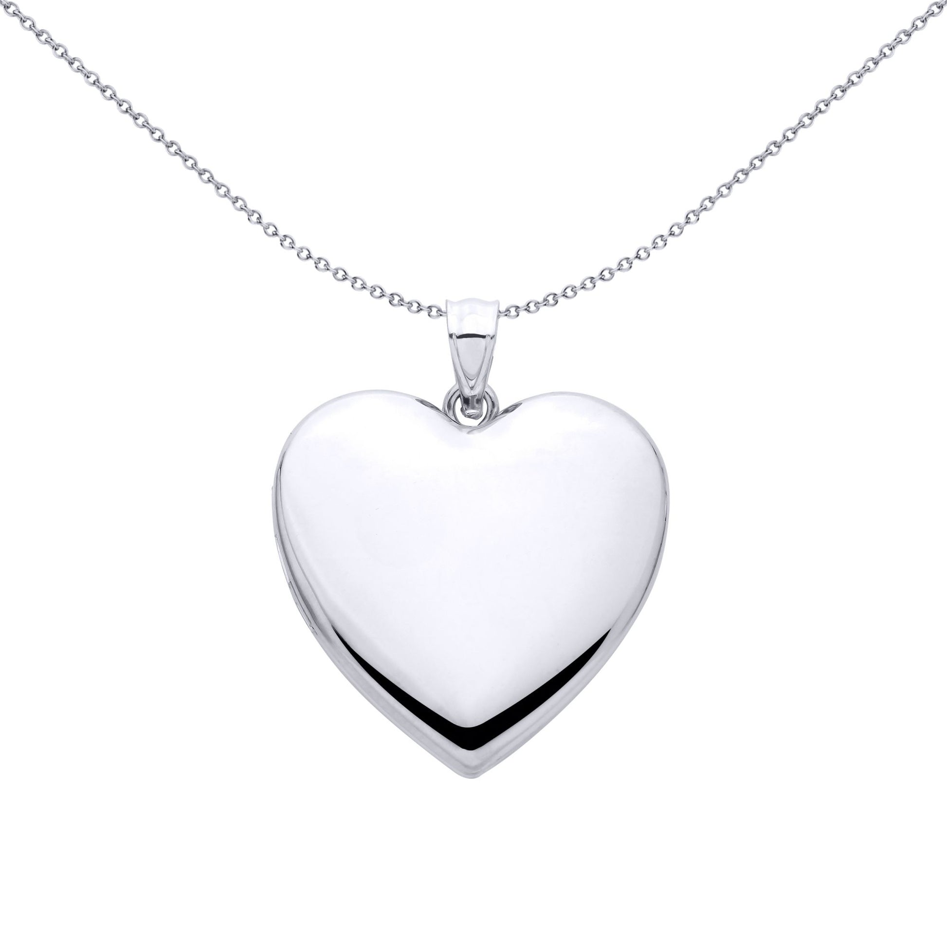 Sterling Silver Large Heart Cremation Urn Box Locket - LK81