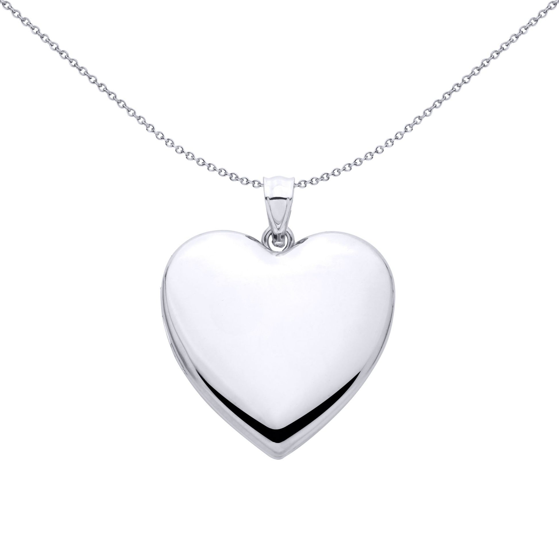 Silver  Puffed 3d Love Heart Locket Pendant - LK81
