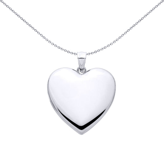 Silver  Puffed 3d Love Heart Locket Pendant - LK81