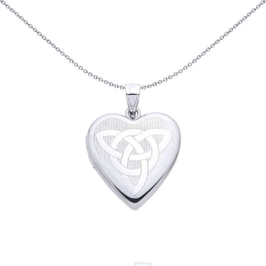 Sterling Silver Heart Locket With Celtic Design - LK84