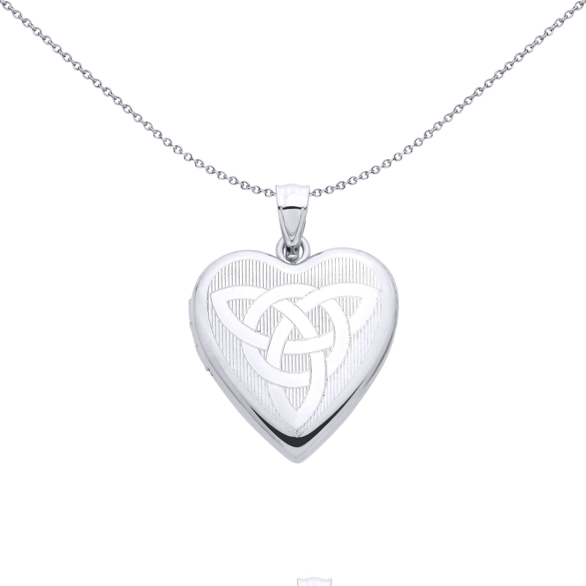 Sterling Silver Heart Locket With Celtic Design - LK84