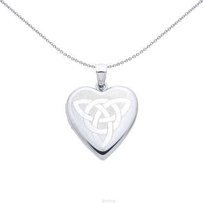 Sterling Silver Heart Locket With Celtic Design - LK84
