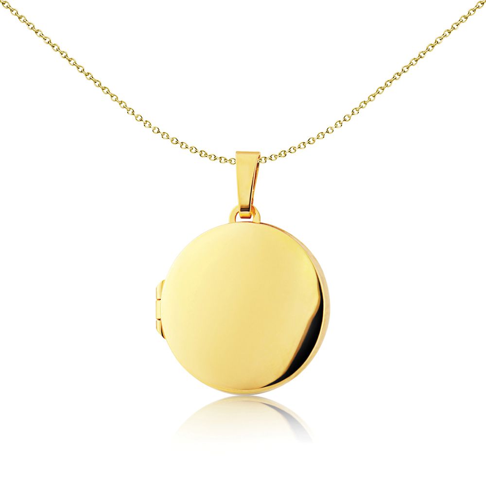 Ladies 9ct Gold  Polished Classic Round Locket Pendant 20mm - LKNR02216