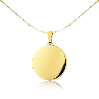 Ladies 9ct Gold  Polished Classic Round Locket Pendant 20mm - LKNR02216