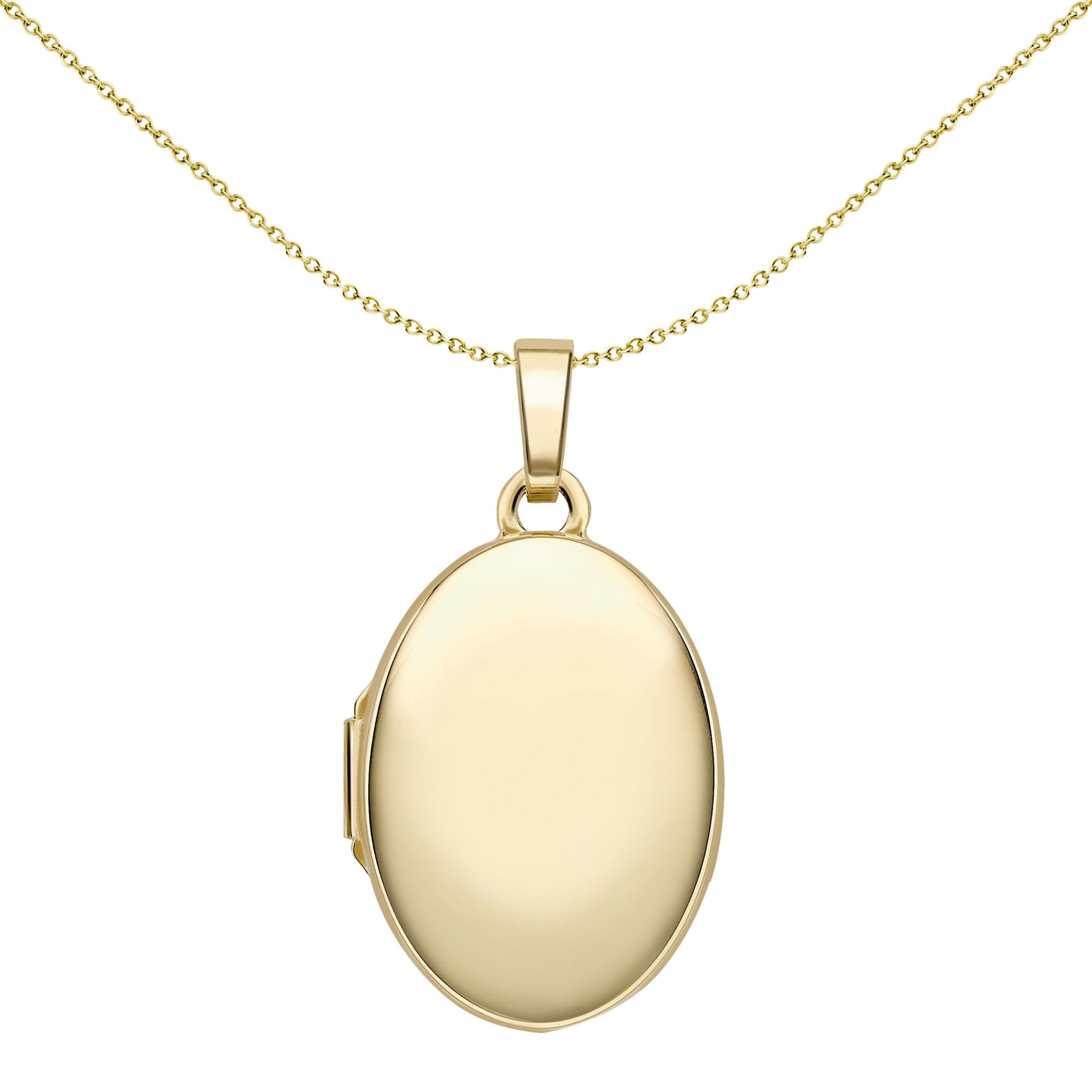 9ct Gold  Beautifully Simple Polished Oval Locket Pendant - LKNR02236