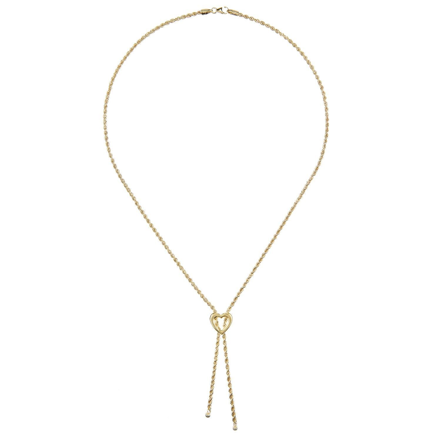 9ct Gold  Rope Negligee Necklace 16.5 inch - NK1AXL626Y