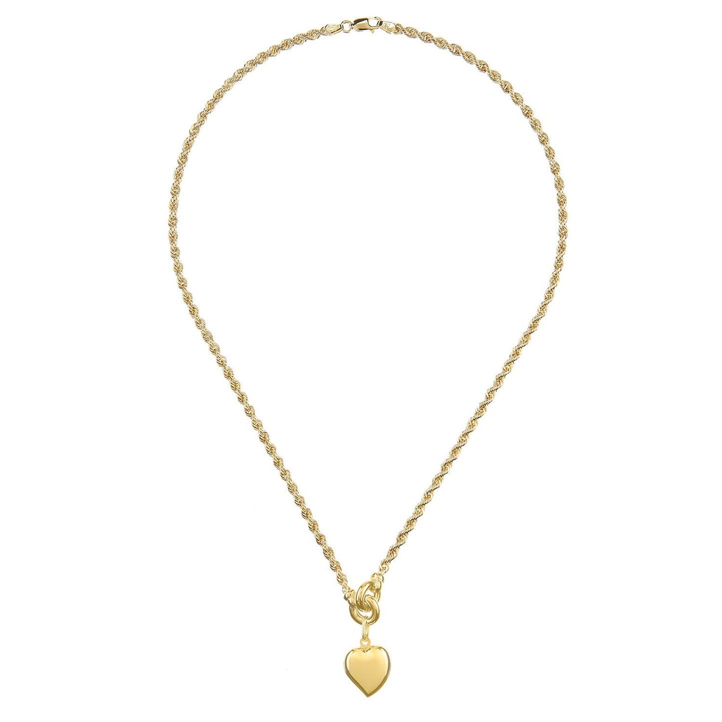 9ct Gold  Rope Charm Necklace 17.5 inch - NK1AXL627Y