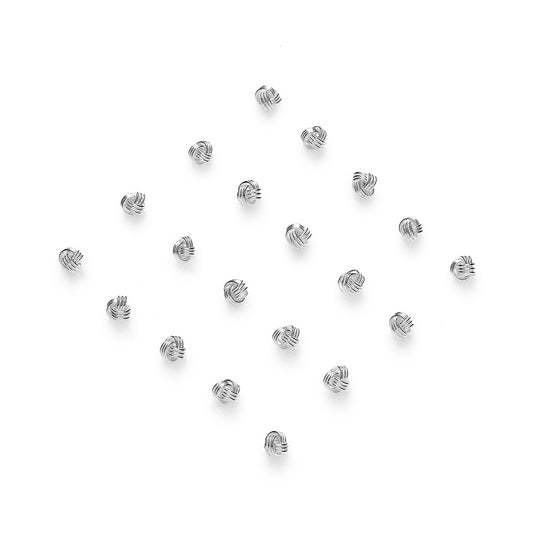 Silver  Love Knot Wool Nose Studs - Pack of 20 3mm - NP11