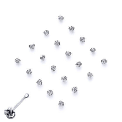 Unisex 925 Silver  Love Knot Wool Pack of 20 Nose Studs Piercing - NP11