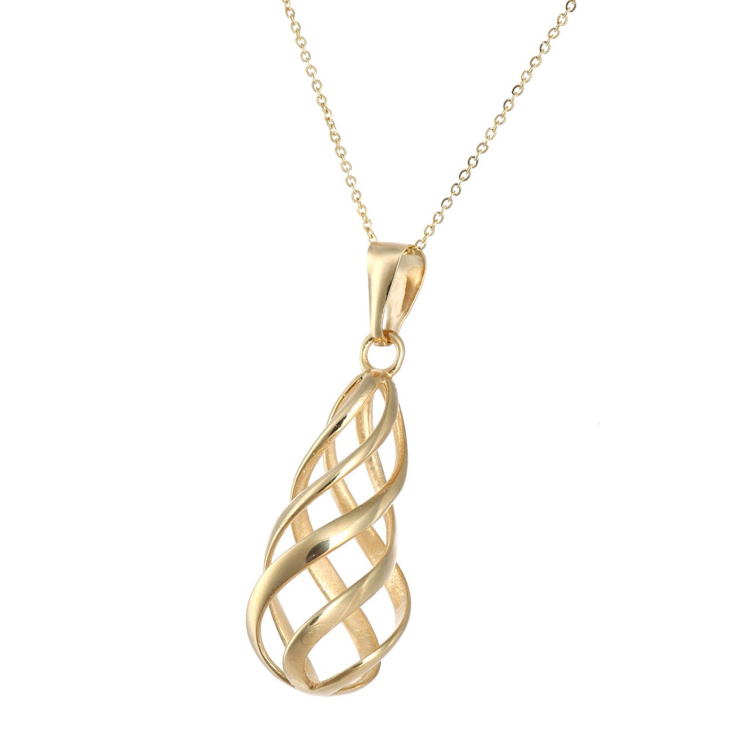 9ct Gold  Ice Cream Swirl Pendant Necklace 18 inch - P16AXL00Y