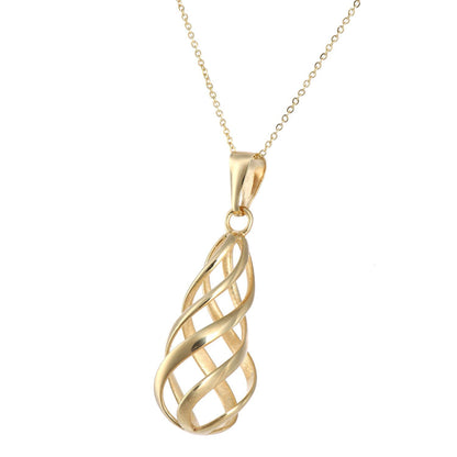 9ct Gold  Ice Cream Swirl Pendant Necklace 18 inch - P16AXL00Y