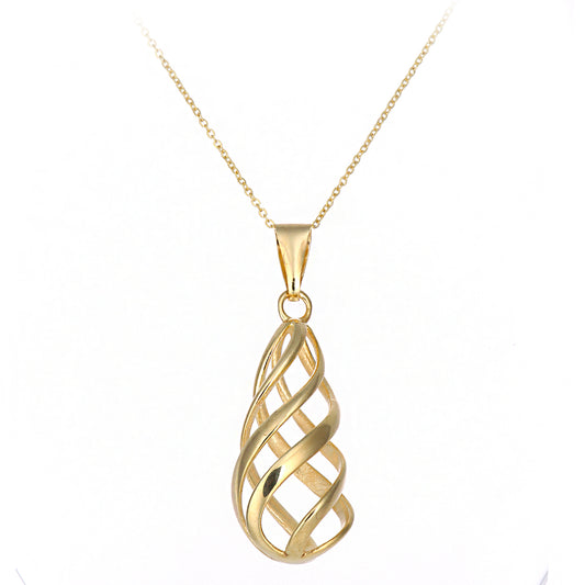 9ct Gold  Ice Cream Swirl Pendant Necklace 18 inch - P16AXL00Y