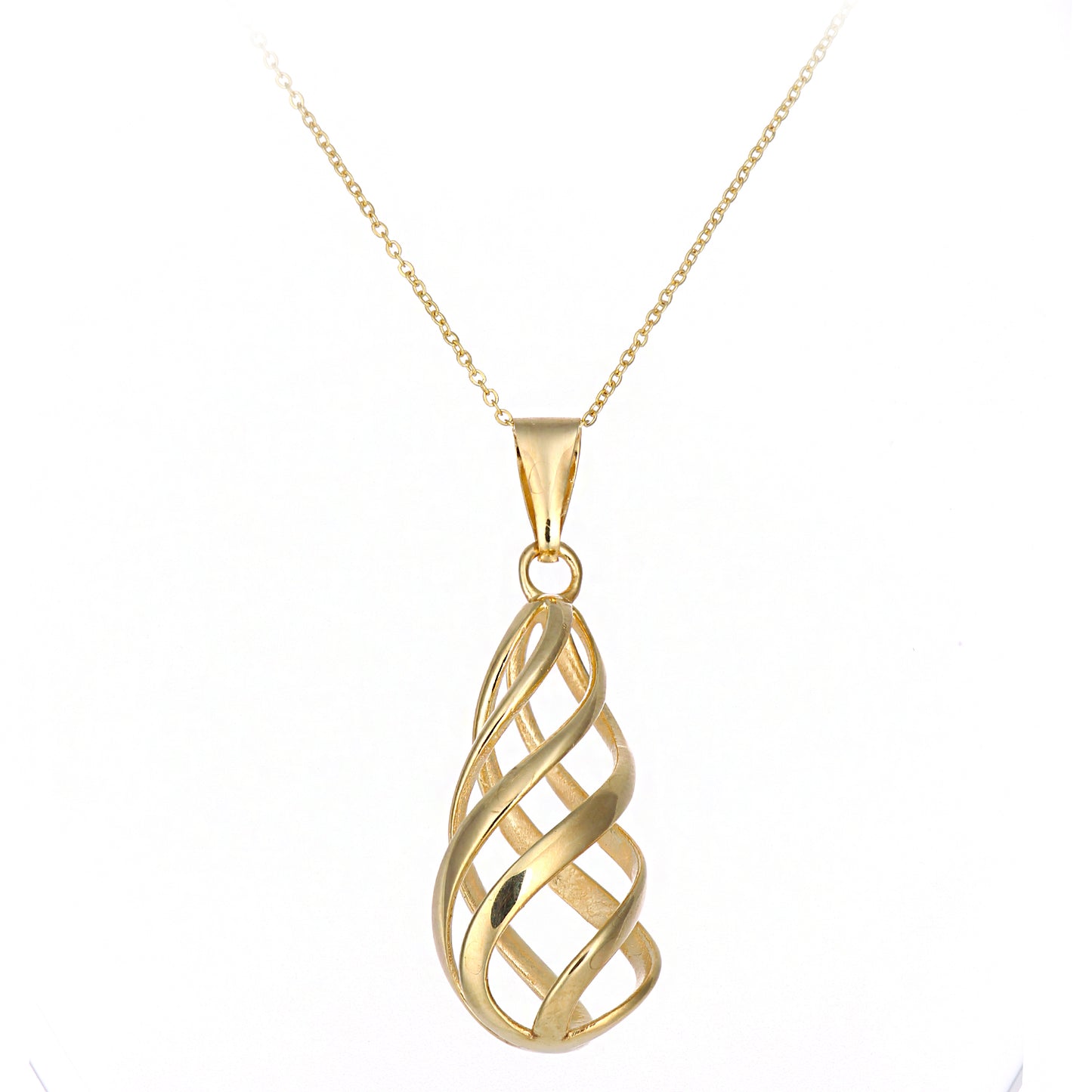 9ct Gold  Ice Cream Swirl Pendant Necklace 18 inch - P16AXL00Y