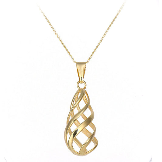 9ct Gold  Ice Cream Swirl Pendant Necklace 18 inch - P16AXL00Y