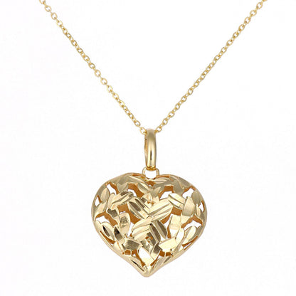 9ct Gold  Heart Pendant Necklace 18 inch - P16AXL03Y