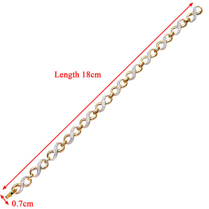 9ct Gold  Round 15pts Diamond Infinity Kisses Link Bracelet - PBCAXL01178Y