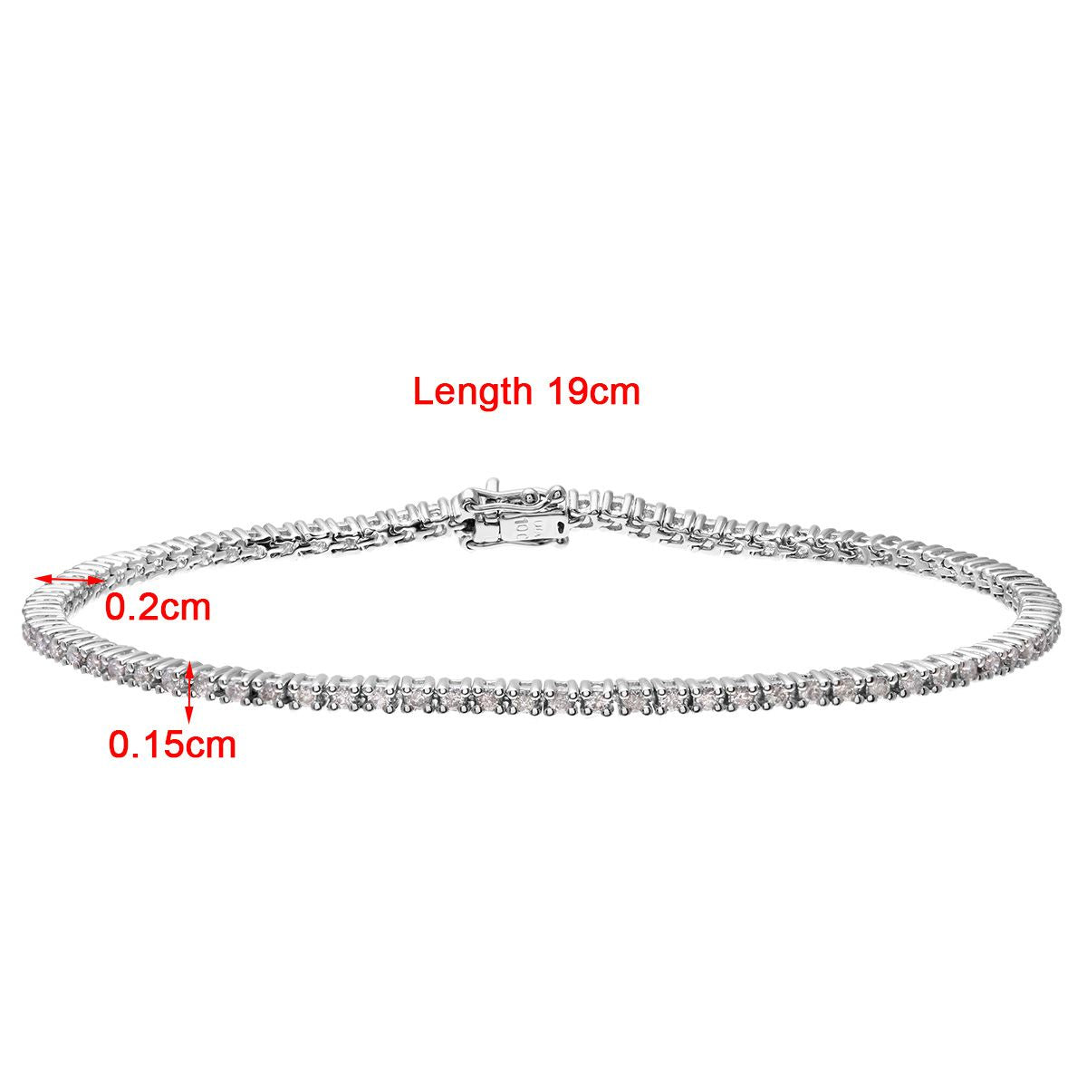 18ct White Gold  Round 1ct Diamond Tennis Tennis Bracelet 7.5 inch - PBCAXL01219W