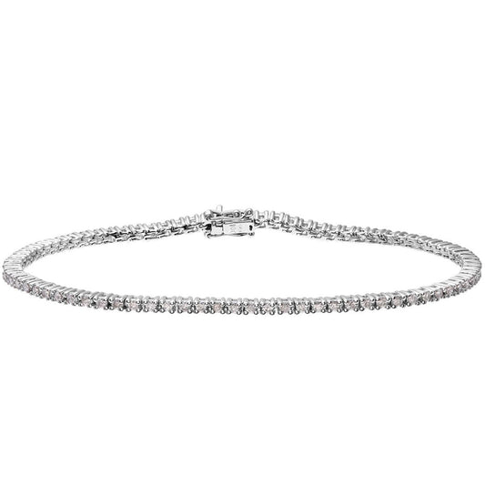 18ct White Gold  Round 1ct Diamond Tennis Tennis Bracelet 7.5 inch - PBCAXL01219W