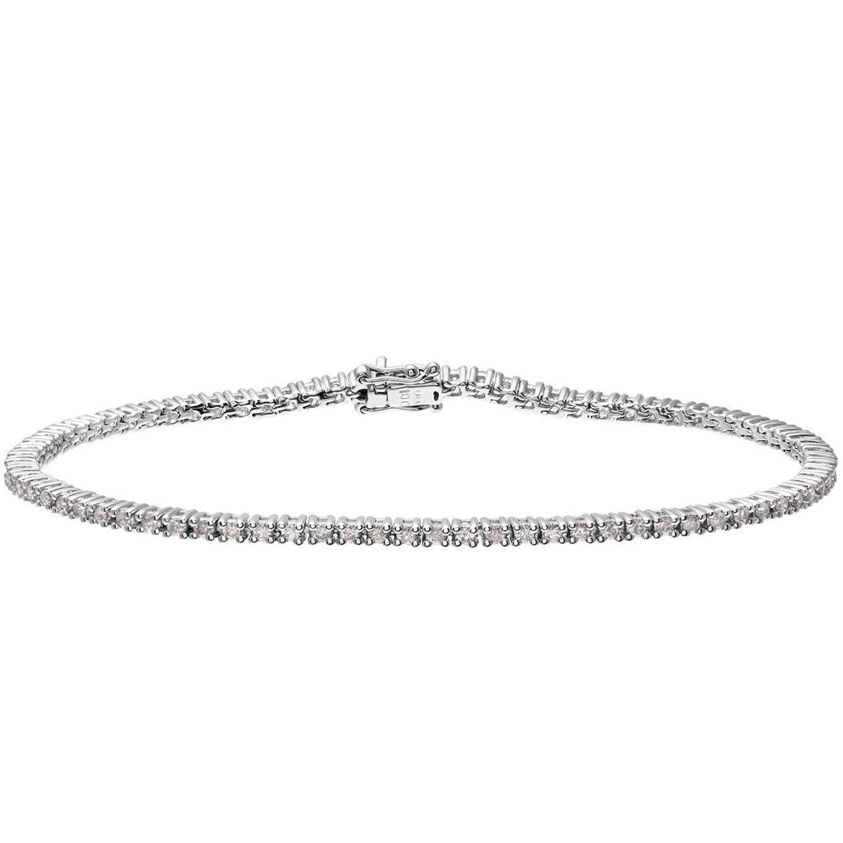 18ct White Gold  Round 1ct Diamond Tennis Tennis Bracelet 7.5 inch - PBCAXL01219W