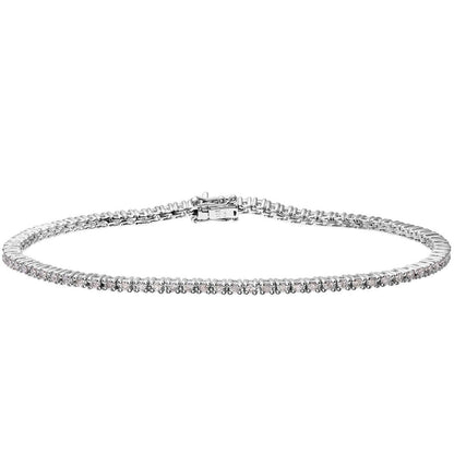 18ct White Gold  Round 1ct Diamond Tennis Tennis Bracelet 7.5 inch - PBCAXL01219W
