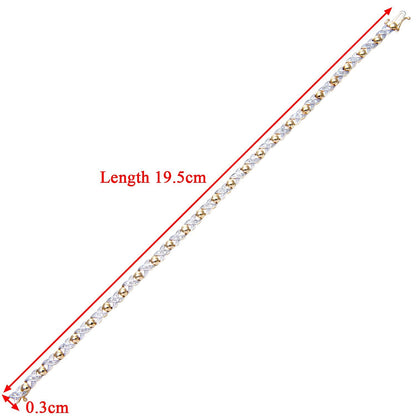 9ct Gold  Round 1/4ct Diamond Kiss Bead Bracelet - PBCAXL01794Y