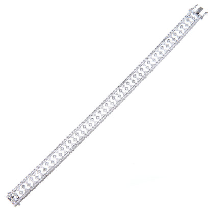 9ct White Gold  1/2ct Diamond Vintage Ribbon Cuff Bracelet - PBCAXL01845W