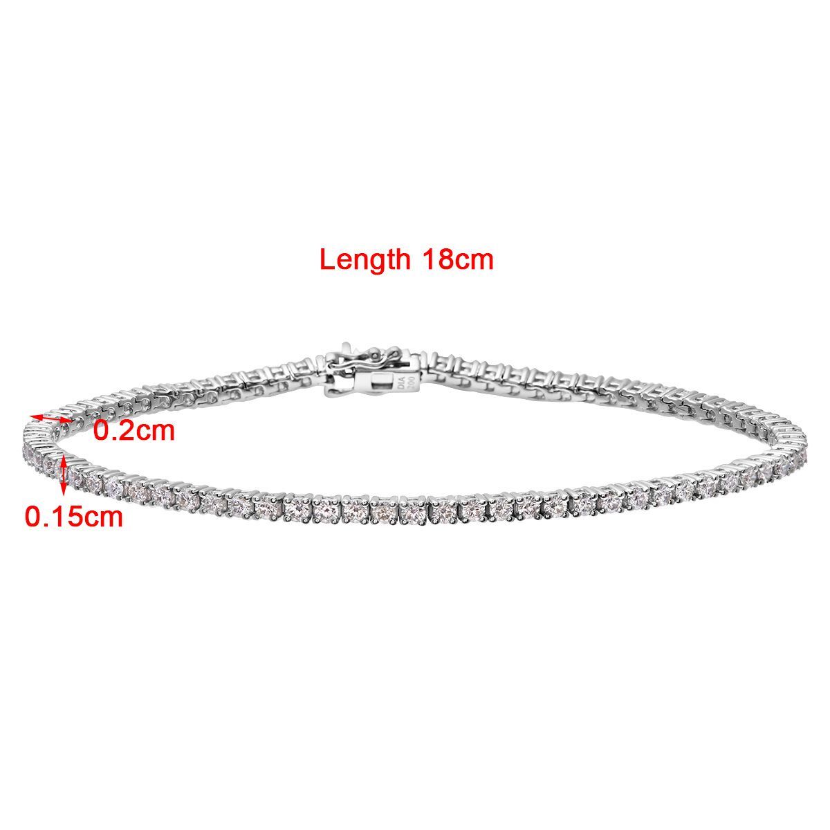 18ct White Gold  3ct Diamond Tennis Tennis Bracelet 7.25 inch - PBCAXL01876W