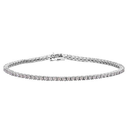 18ct White Gold  3ct Diamond Tennis Tennis Bracelet 7.25 inch - PBCAXL01876W