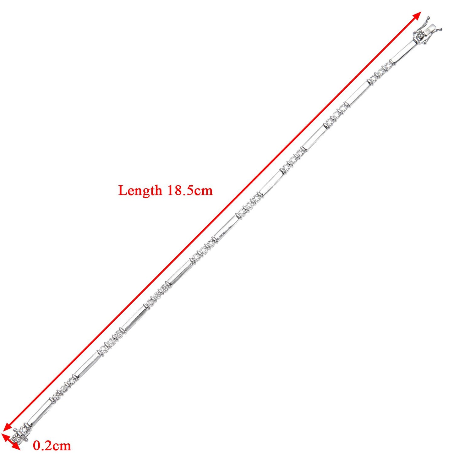 9ct White Gold  Round 1/4ct Diamond Trilogy Tennis Bracelet - PBCAXL01957W