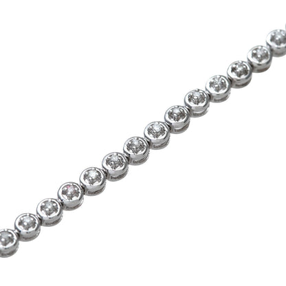 9ct White Gold  Round 1/2ct Diamond Donut Illusion Tennis Bracelet - PBCAXL01971W