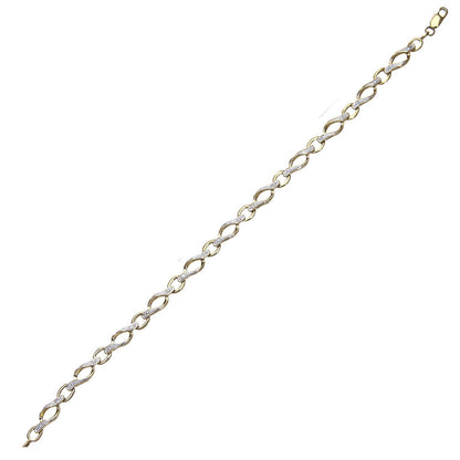 9ct Gold  Round 5pts Diamond Twist Eyelet Link Bracelet - PBCAXL02645Y