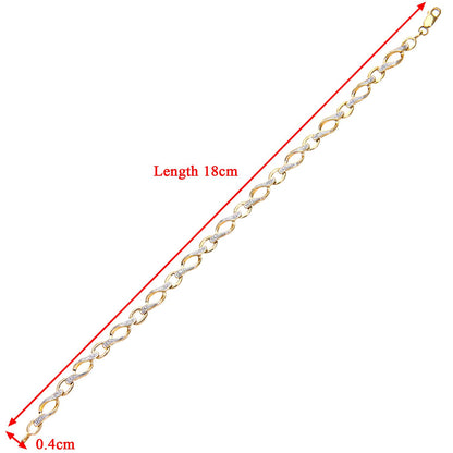 9ct Gold  Round 5pts Diamond Twist Eyelet Link Bracelet - PBCAXL02645Y