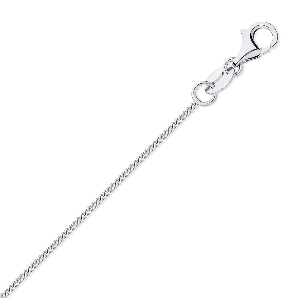 950 Platinum  Diamond Cut Curb 0.9mm Pendant Chain Necklace - PCN001A