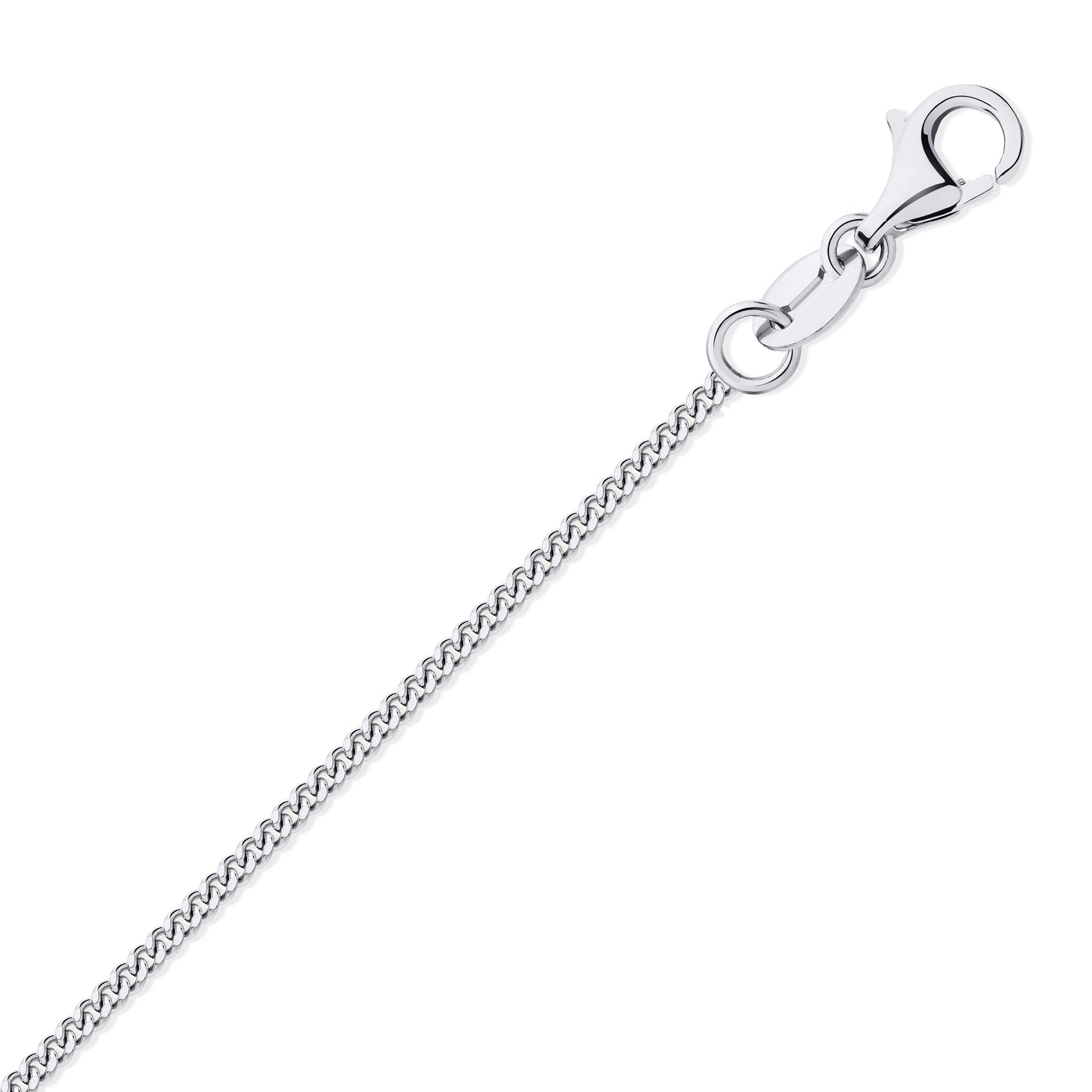 950 Platinum  Diamond Cut Curb 1.3mm Pendant Chain Necklace - PCN001B