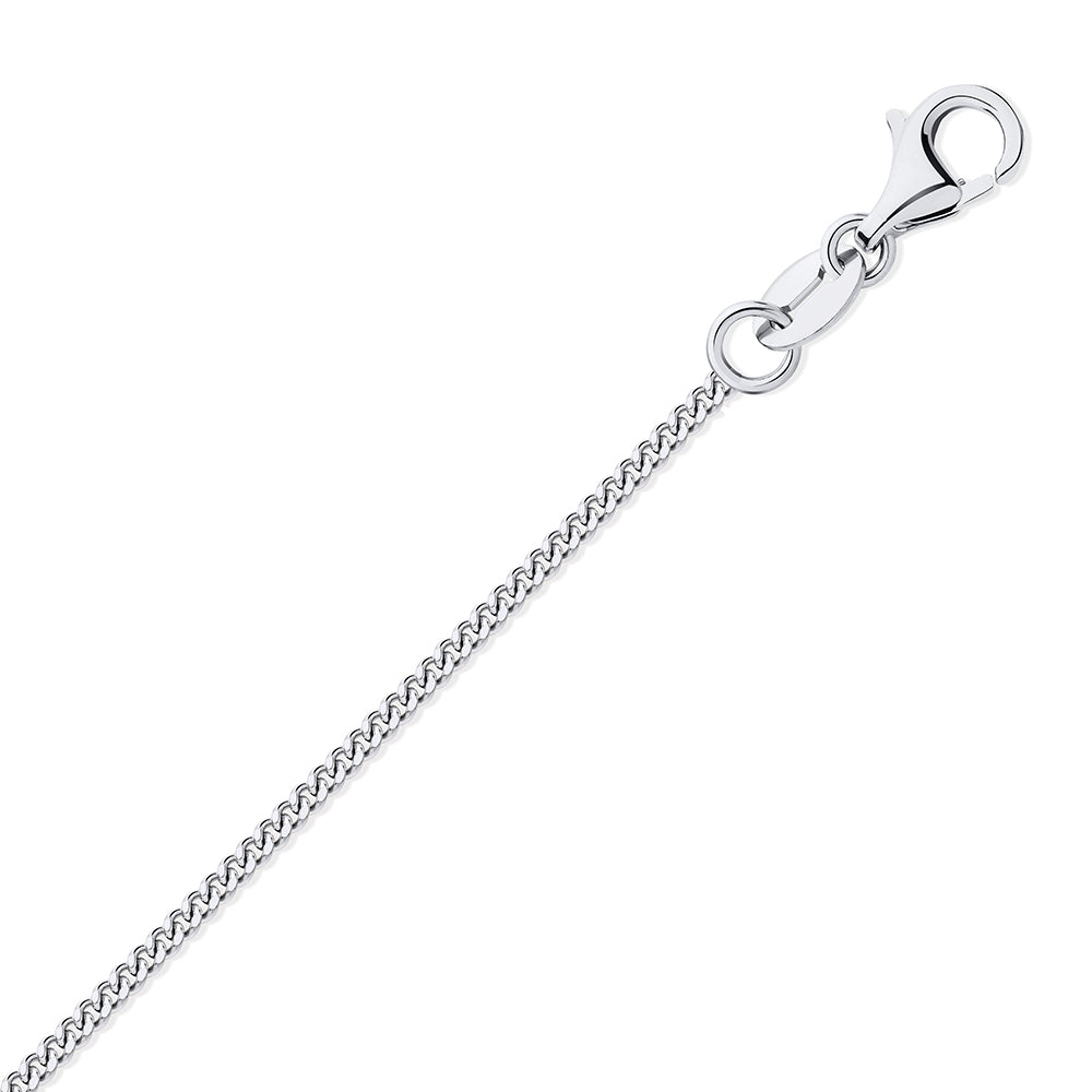 950 Platinum  Diamond Cut Curb 1.3mm Pendant Chain Necklace - PCN001B