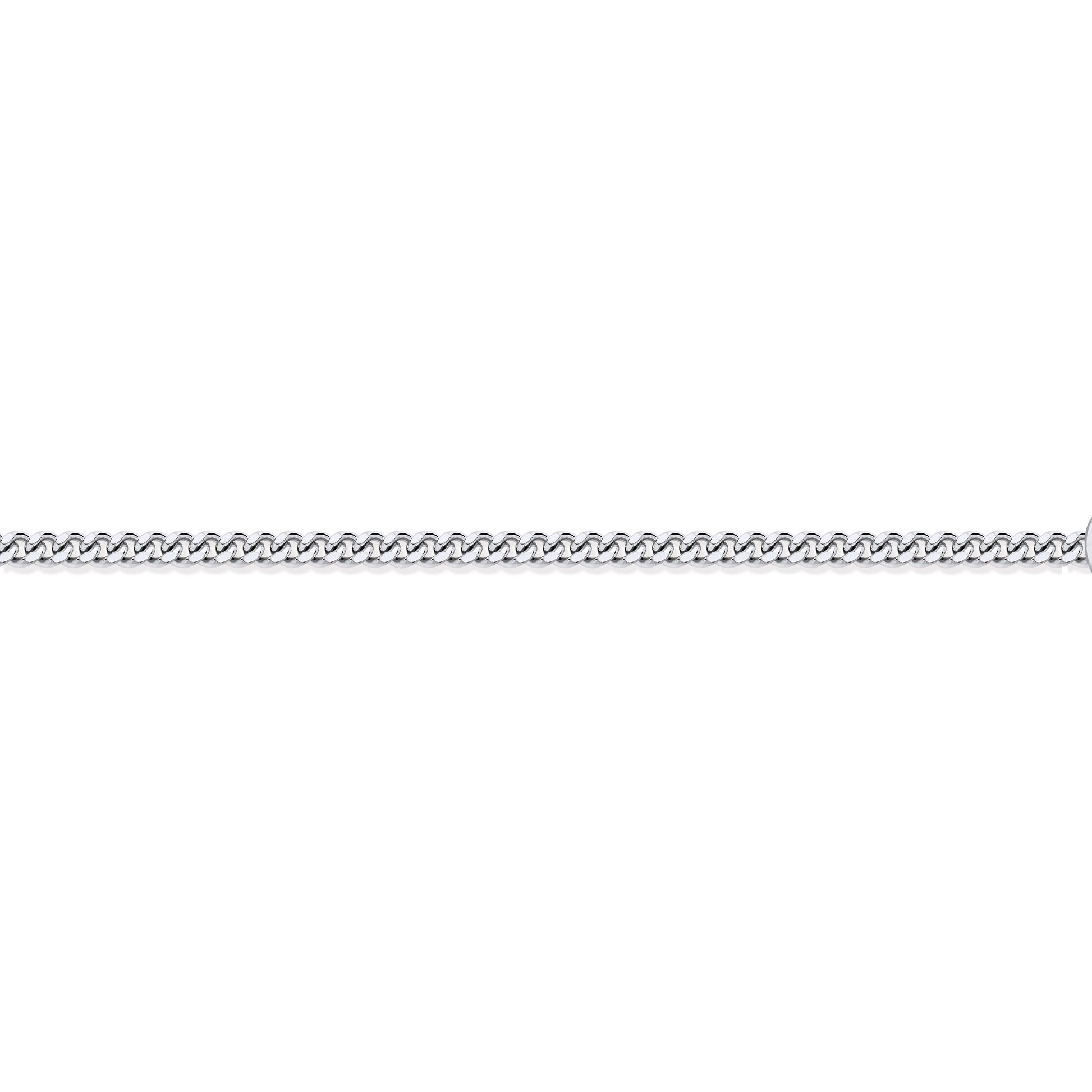 950 Platinum  Diamond Cut Curb 1.3mm Pendant Chain Necklace - PCN001B