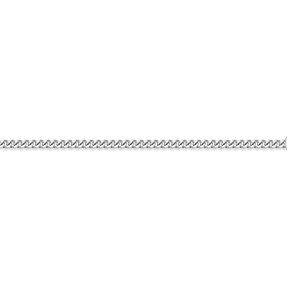 950 Platinum  Diamond Cut Curb 1.3mm Pendant Chain Necklace - PCN001B