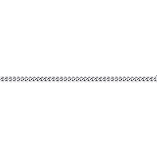 950 Platinum  Diamond Cut Curb 1.3mm Pendant Chain Necklace - PCN001B