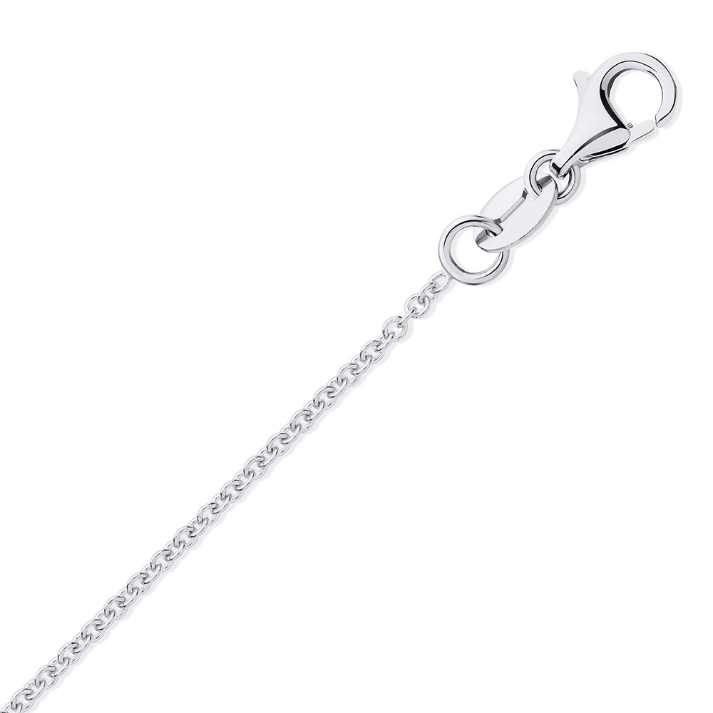 950 Platinum  Oval Link Rolo Trace 1.4mm Pendant Chain Necklace - PCN004A
