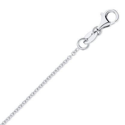 950 Platinum  Oval Link Rolo Trace 1.4mm Pendant Chain Necklace - PCN004A
