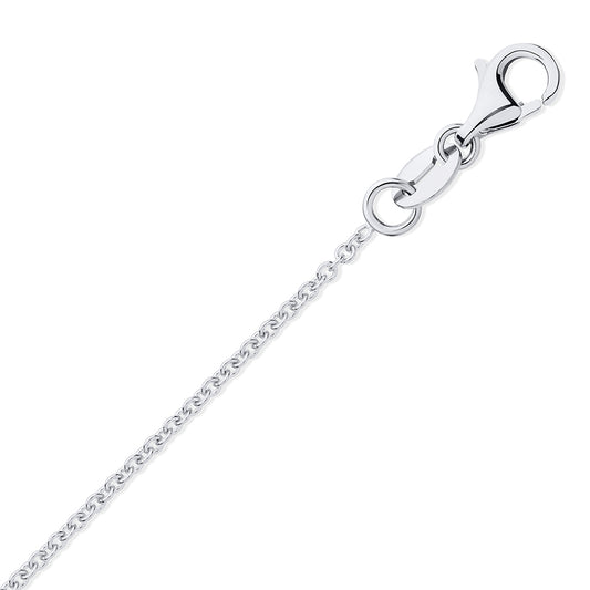 950 Platinum  Oval Link Rolo Trace 1.4mm Pendant Chain Necklace - PCN004A