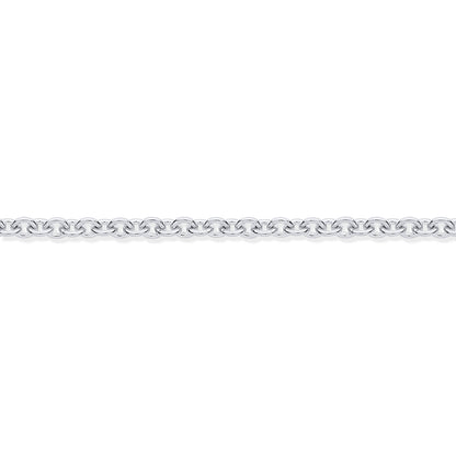 950 Platinum  Oval Link Rolo Trace 1.4mm Pendant Chain Necklace - PCN004A